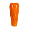 Керамическая ваза оранжево-морковного цвета высотой 52 см