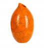 Керамическая ваза оранжево-морковного цвета высотой 43 см