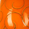 Керамическая ваза оранжево-морковного цвета высотой 43 см
