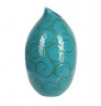 Керамическая ваза бирюзово-голубая высотой 43 см