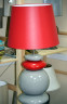 Лампа напольная серая с красным абажуром