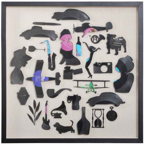 Панно из грампластинок "Виниловая коллекция"