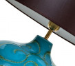Лампа настольная голубая с чёрным абажуром