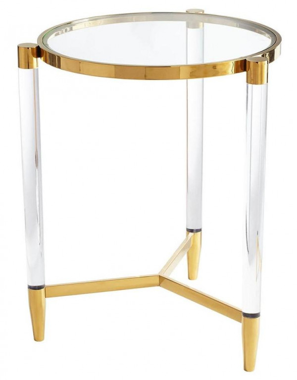 Столик журнальный золотистый с акриловыми ножками