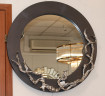Зеркало круглое с серебристым декором "Лес"