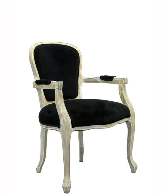 Кресло арт-деко (черный бархат)
