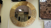 Зеркало-панно Зазеркалье с золотой декоративной рамой