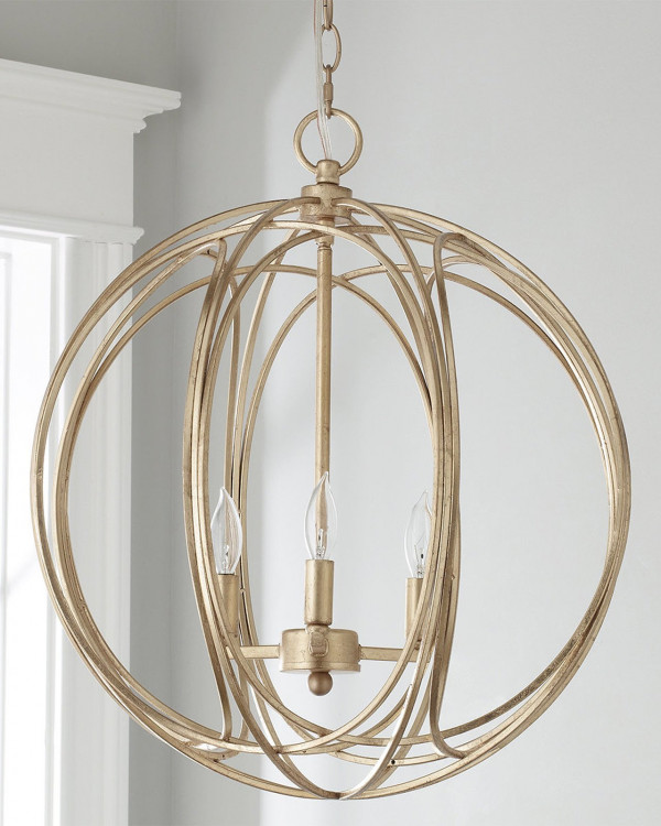 Светильник серебристый подвесной в форме шара