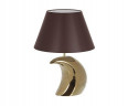 Лампа керамическая Золотой полумесяц с коричневым абажуром