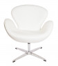 Дизайнерское кресло Swan из белой кожи