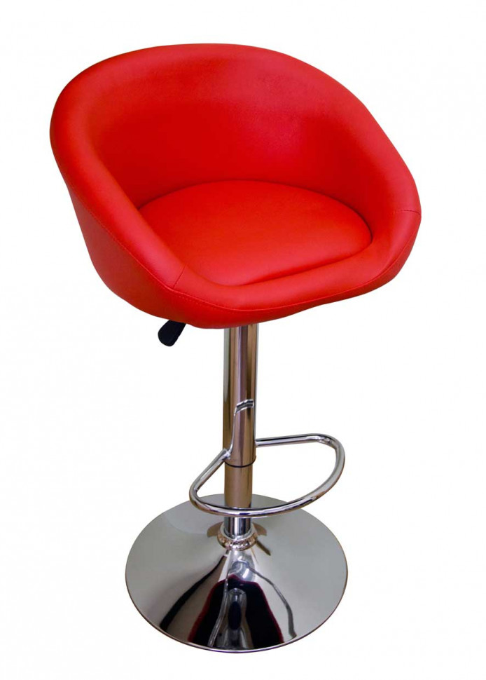 Барный стул Джеймс (красный), подножка полумесяц   