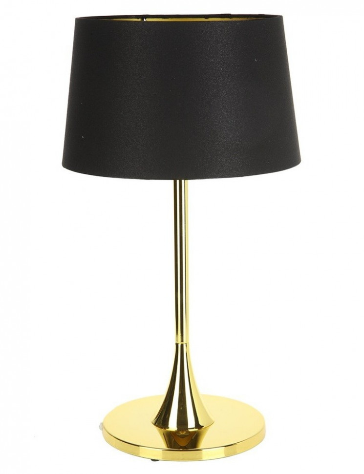 Лампа золотая настольная с чёрным абажуром