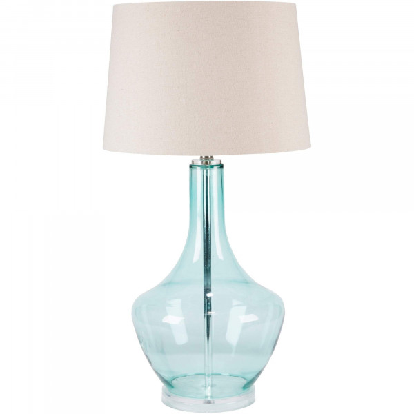 Лампа светло-зелёная стеклянная на стол