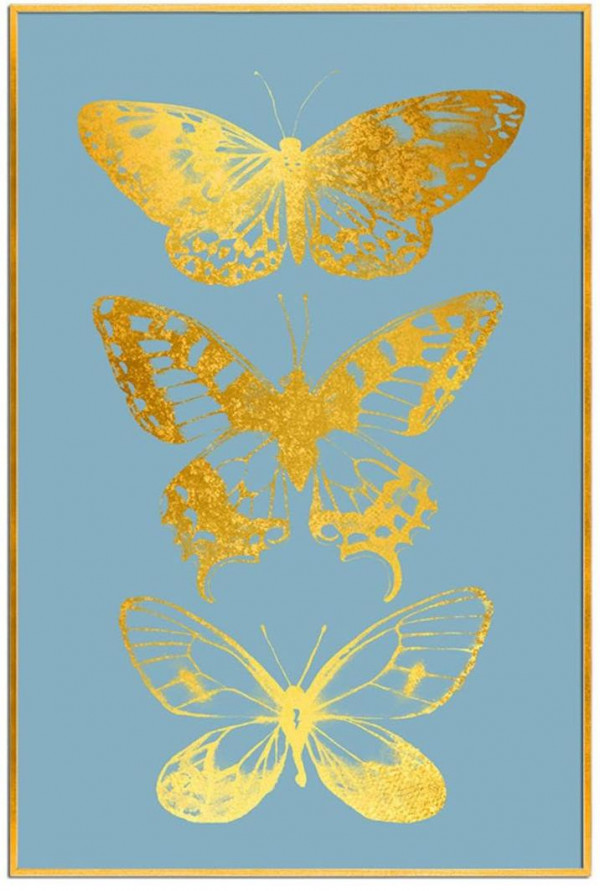 Постер на стену Золотые бабочки-2