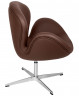 Дизайнерское кресло Swan из коричневой кожи