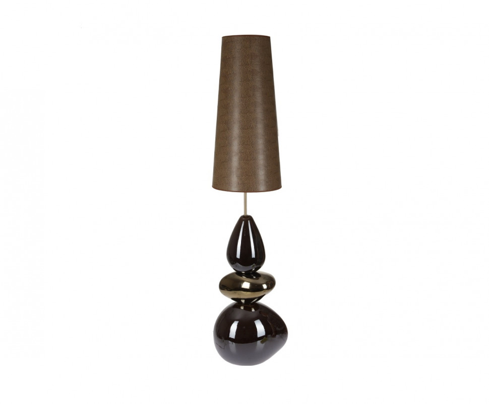 Лампа керамическая напольная коричневая