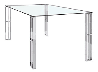 Стол обеденный металлический со стеклом