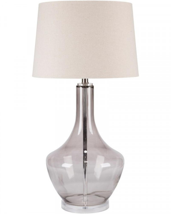 Лампа серая стеклянная на стол