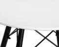 Стол обеденный DOBRIN CHELSEA`80 BLACK (столешница белая, основание черное)