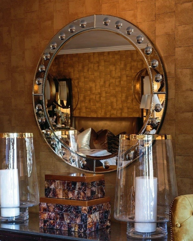 Зеркало круглое Батист в зеркальной раме