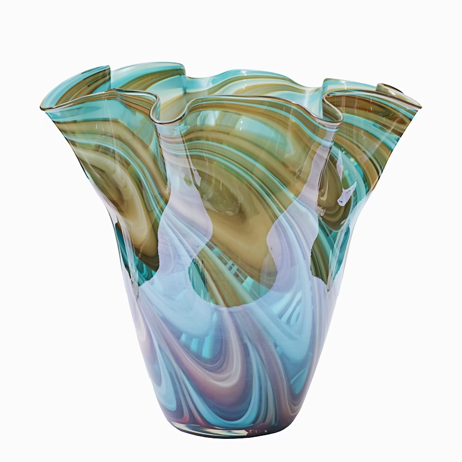 Волнистая ваза "Голубые кольца Урана"