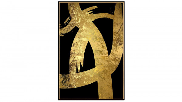 Постер на стену черно-золотая абстракция-1 60*80см.