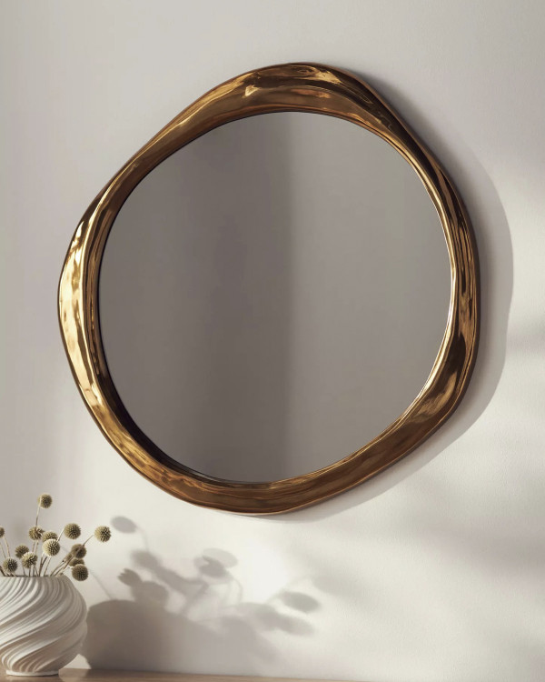 Зеркало золотистое Арагон в стиле модерн