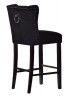 Барный стул велюровый чёрный