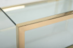 Столик прямоугольный золотистый с прозрачным стеклом