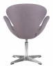 Кресло дизайнерское DOBRIN SWAN (серая ткань IF11, алюминиевое основание)