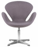 Кресло дизайнерское DOBRIN SWAN (серая ткань IF11, алюминиевое основание)