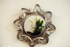 Зеркало декоративное круглое в серой раме, M1337