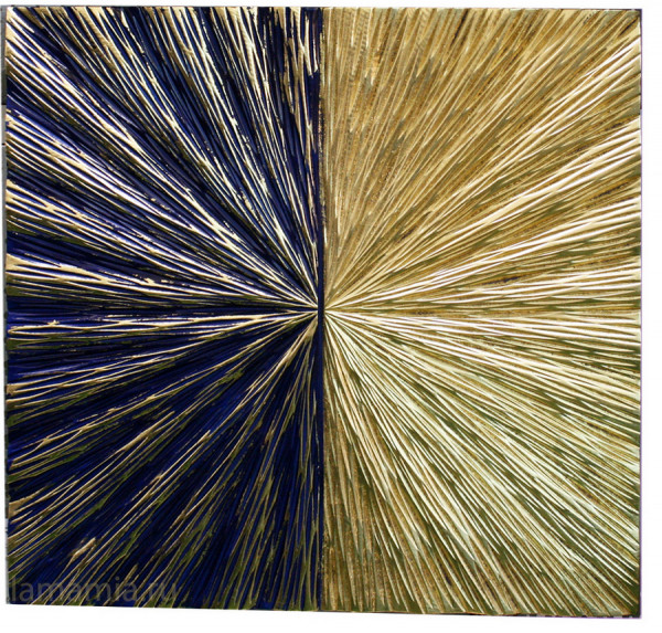 Панно Безмятежность синее с золотом