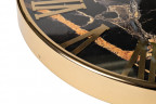 Часы настенные чёрное мраморное стекло, золотой корпус