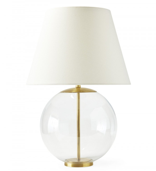 Лампа Клейтон золотистая из прозрачного стекла