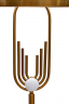 Торшер золотой металлический с белым абажуром
