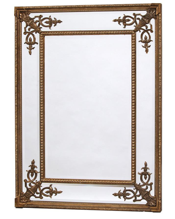 Зеркало прямоугольное в тёмно-золотой раме