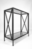 Консольный стол 1033-CB черный муар, дымчатое стекло
