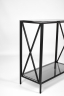 Консольный стол 1033-CB черный муар, дымчатое стекло