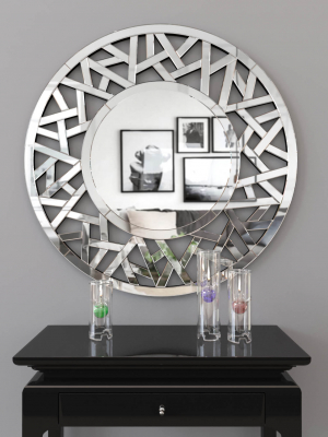Зеркало круглое NIDO с декоративной зеркальной рамой