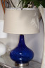 Настольная лампа из цветного стекла цвета индиго