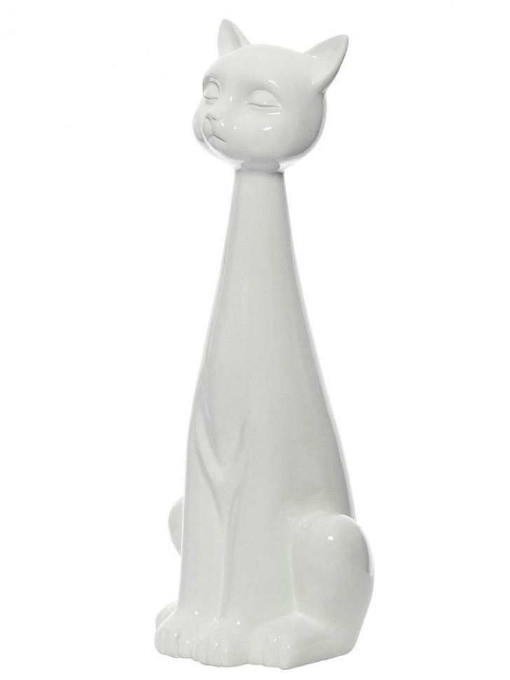 Скульптура Кошка белая высокая