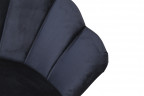 Кресло велюр черный со спинкой лепестками