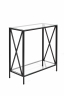 Консольный стол 1033-CB черный муар, прозрачное стекло