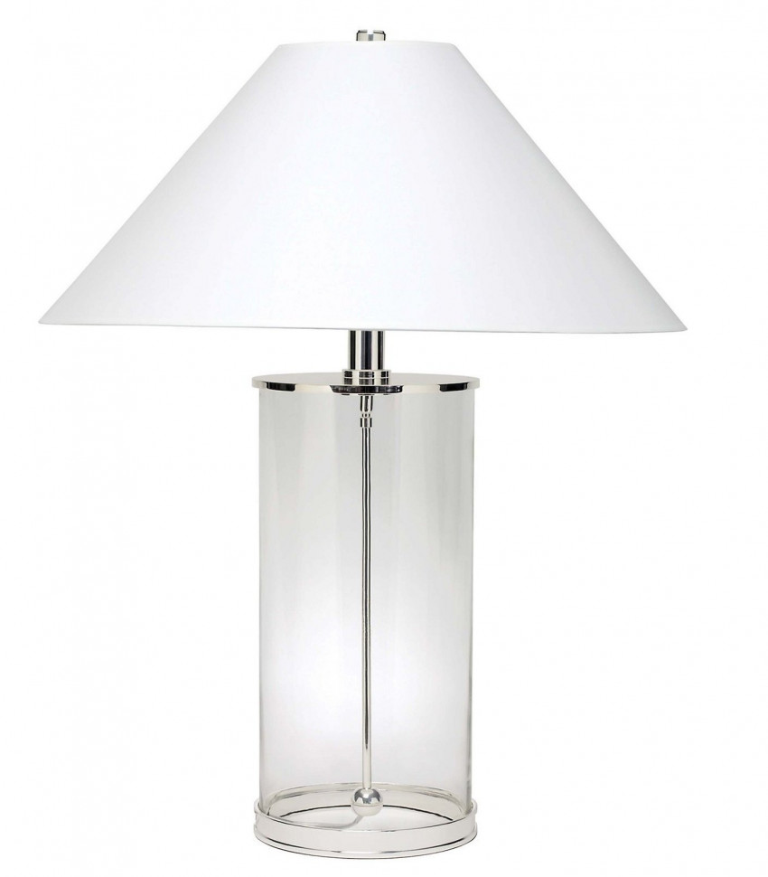 Лампа прозрачная стеклянная с серебряным каркасом