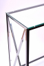Консольный стол 1033-CB_S черный муар, серебряный, прозрачное стекло