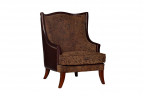 Кресло коричневое с кожаной спинкой