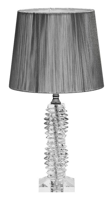 Лампа настольная стеклянная с серым абажуром