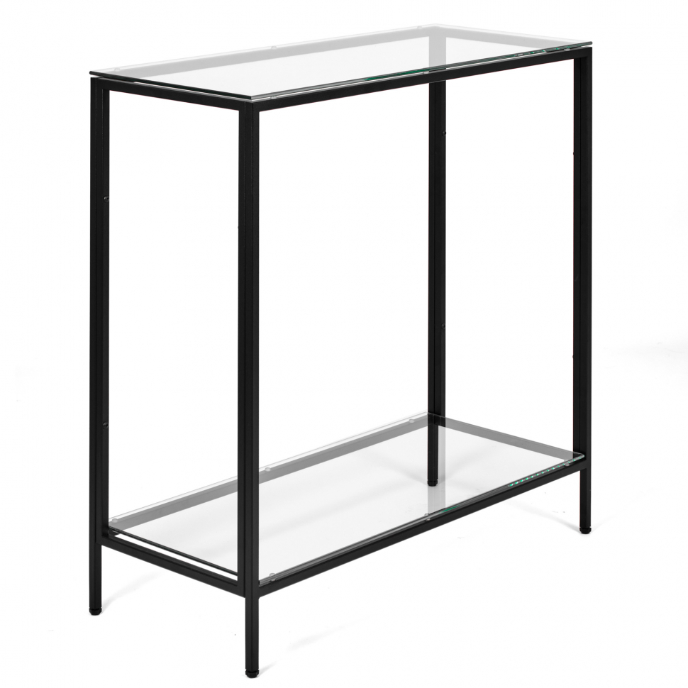 Консольный стол 1083-CB черный муар, прозрачное стекло