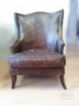 Кресло кожаное коричневое с эффектом треснутой кожи